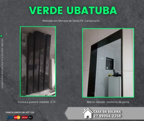 Soleira  Marco de porta 2,14X13 verde ubatuba e branco dallas disponível para retirada