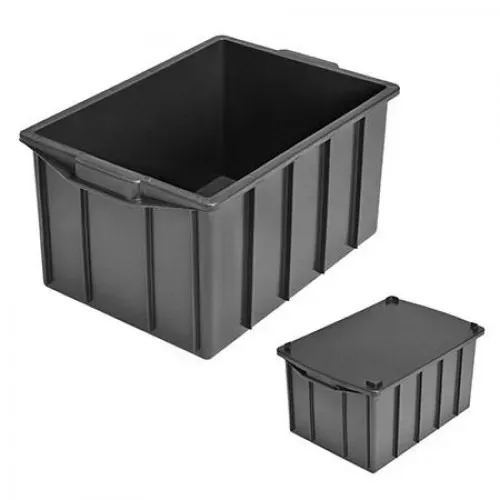 Caixa plástica fechada 38lts Mod.1019 cor preta R$72,90