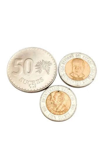 3 moedas antigas do Equador
