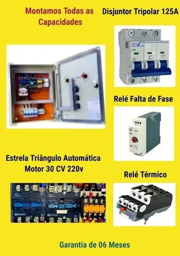 Chave Estrela Triângulo Automática Motor 30 Cv 220volts