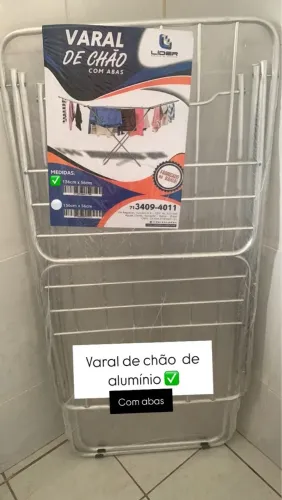 Varal de chão com abas em ALUMÍNIO ( PROMOÇÃO SO HOJE)