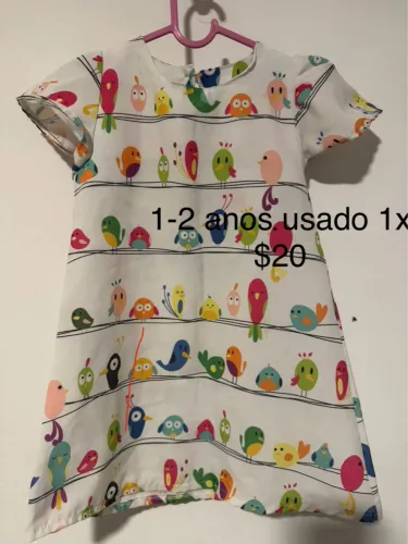 Vestido Infantil Estampado de Pássaros