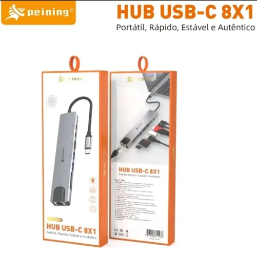 Hub Adaptador multiporta USB C Hub com leitor de cartão PEINING 8-in-1