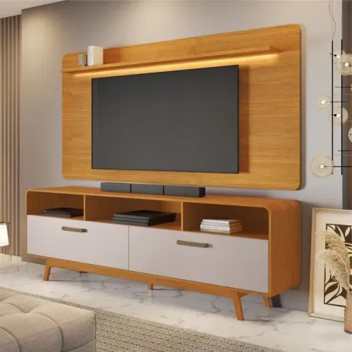 RACK E PAINEL BREND ESTILO CLÁSSICO SUPER ELEGANTE COMPLETO SURPREENDA-SE!! UEUTT