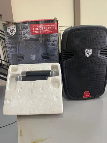Caixa de som 1200 watts 12 polegadas com microfone duplo