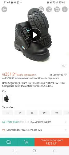 BOTA MARLUVAS TAM 39