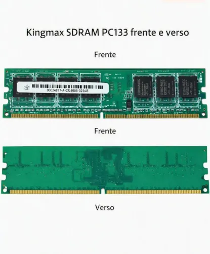 Memória RAM Kingmax SDRAM original de 128MB para computadores antigos.