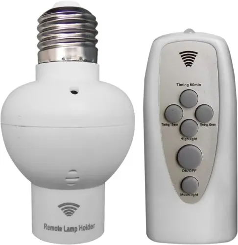 Bocal Da Lâmpada C/controle Remoto+temporizador Sem Fio