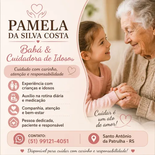 Babá e cuidadora de idosos (santo Antônio da patrulha )