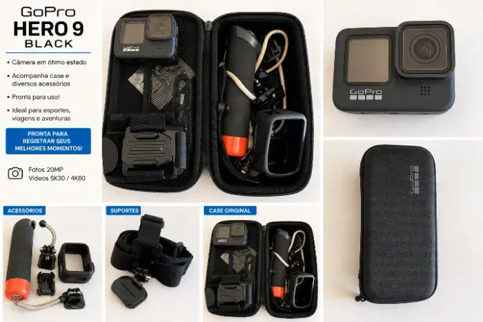 Câmera GoPRO Hero 9 Black + acessórios 