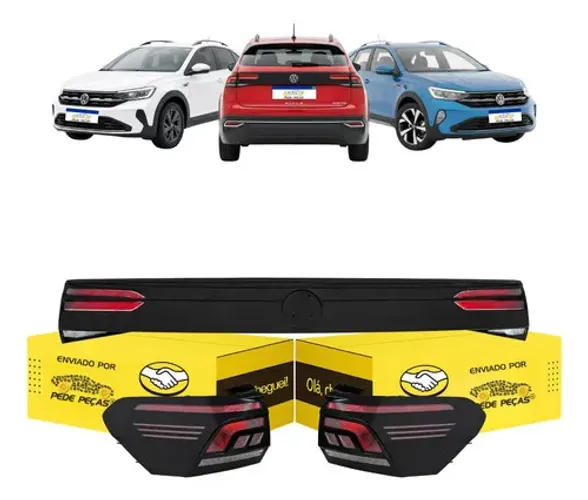 Jogo Lanternas Traseiras Vw Nivus 2020 2021 22 23 24 25 2026 Ambos Lados Fume