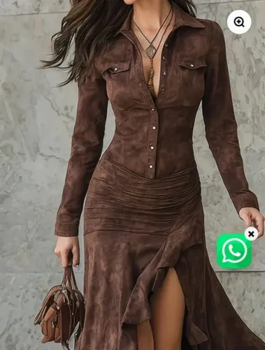 Vestido Retrô Marrom - Novo