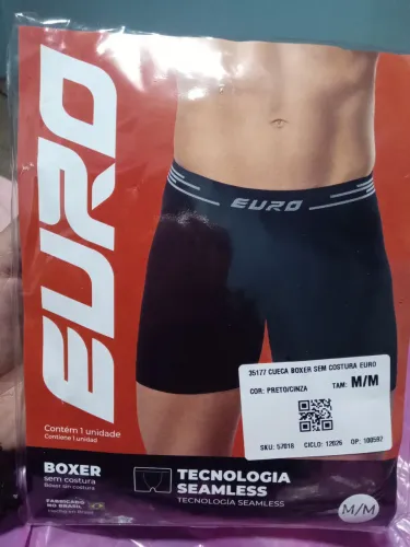 Cueca boxer sem costura Euro.