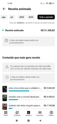 2 Canaisl no Youtube com 1 milhão e 200 mil inscritos