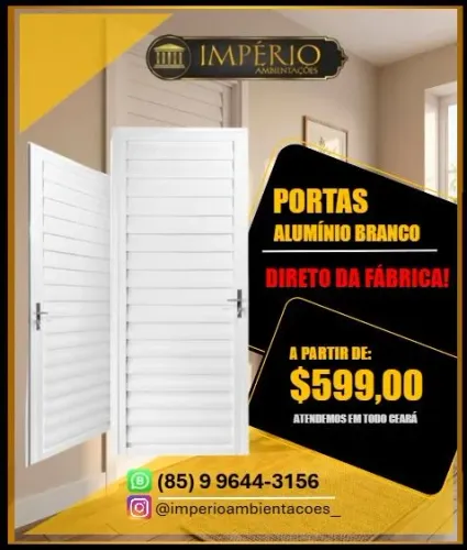 Portas alumínio branco em promoção