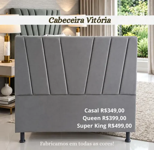 PROMOÇÃO URGENTE - Cabeceira Vitória para Camas CASAL, QUEEN e SUPER KING