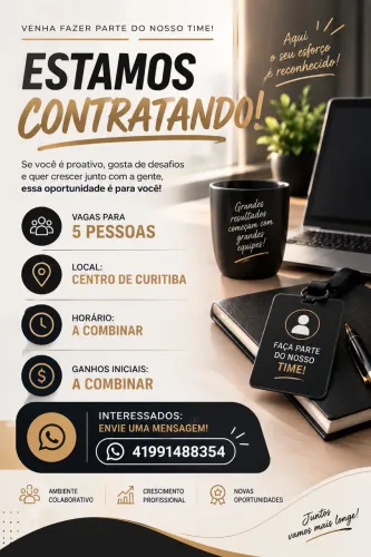 Não precisa de experiência- Início imediato!!