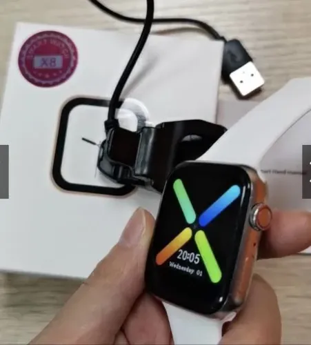 Smart Watch X8 - Faz/Recebe Ligações - Troca Foto Fundo - Rosa/Preto/Branco