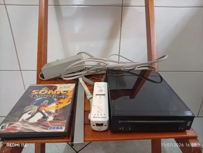 Nintendo Wii preto completo