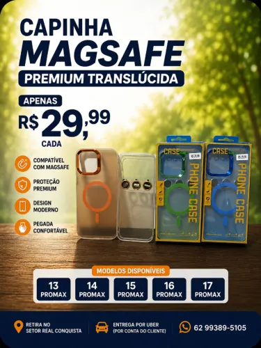 Capinha MagSafe Premium Translúcida para iPhone 