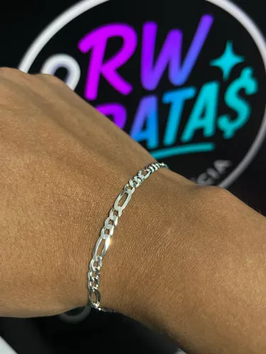 Pulseira 3x1 4mm Prata 925 legítima 
