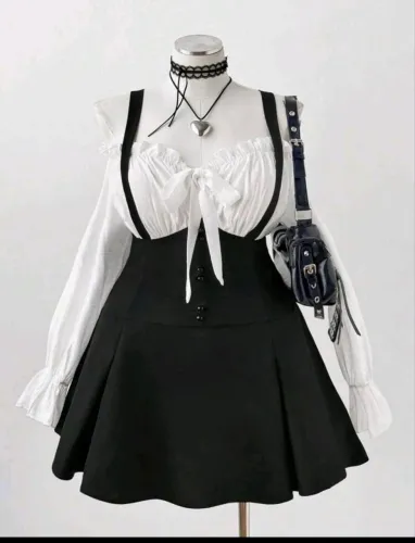 Vestido branco e preto tamanho G