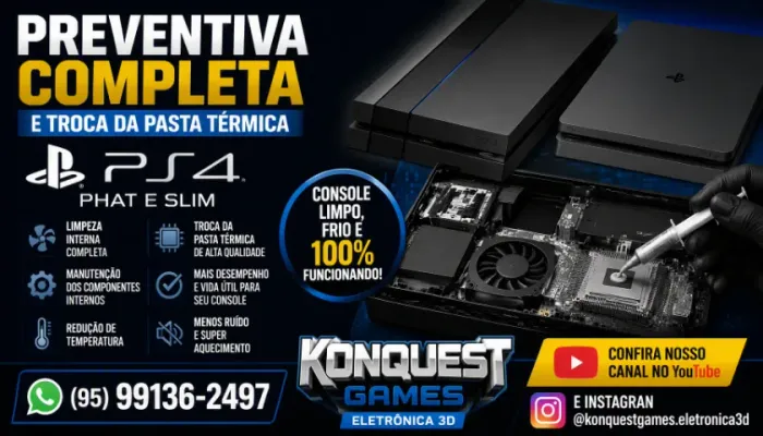 PREVENTIVA E TROCA DA PASTA TÉRMICA DO PS4 PHAT E SLIM