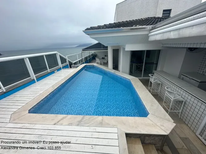 Locação de cobertura duplex com piscina frente ao mar - 5 quartos (3 Suítes). Lazer Comple