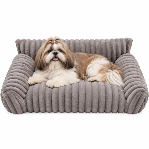 Cama pet luxo tamanho médio estilo sofá conforto lavável premium importado