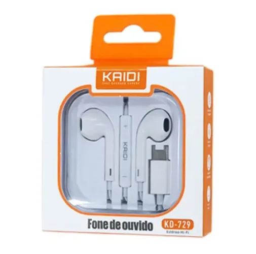 Fone de ouvido com fio Tipo-C