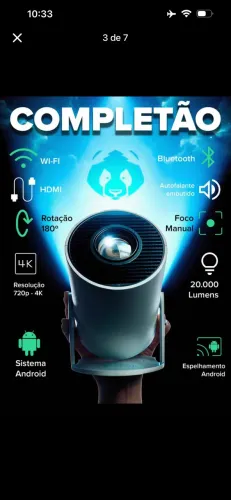 Projetor Smart + Teclado Air Mouse (controle com teclado