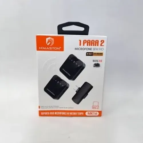 Microfone de Lapela H'MASTON Sem Fio 2 em 1