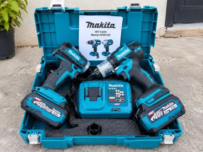 KIT MAKITA 40V XGT PARAFUSADEIRA E FURADEIRA
