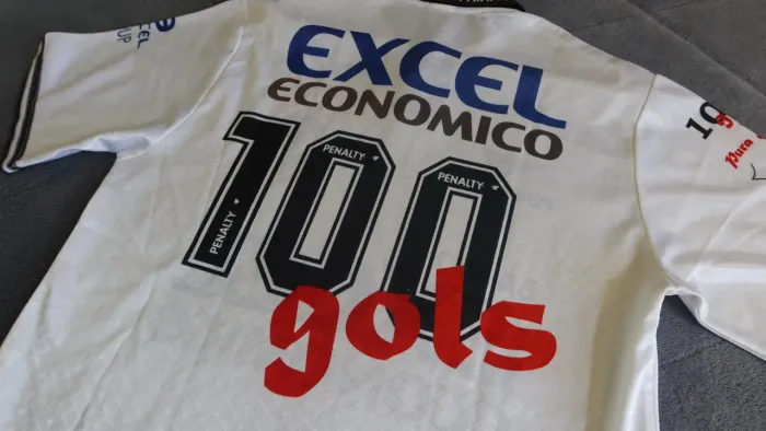 Camisa Corinthians 100 GOLS MARCELINHO Autografada Raríssima