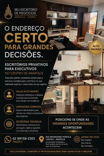 Aluguel de escritórios executivos no centro
