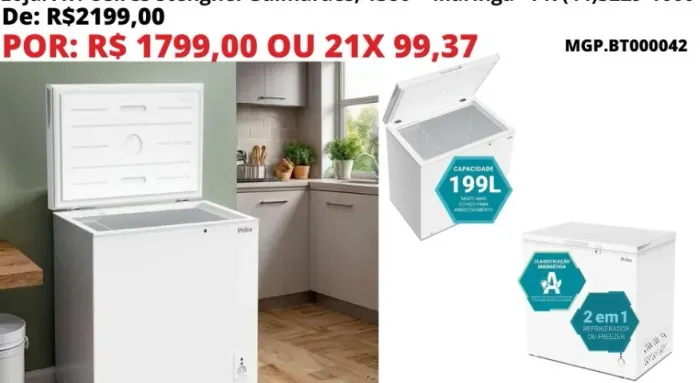 FREEZER 199L - 2 EM 1