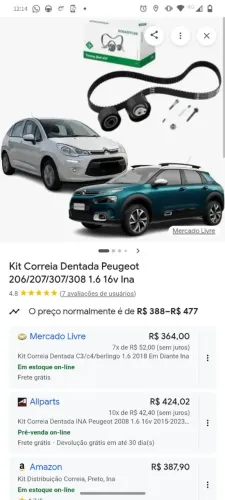 Kit correia dentada Peugeot/Citroen 