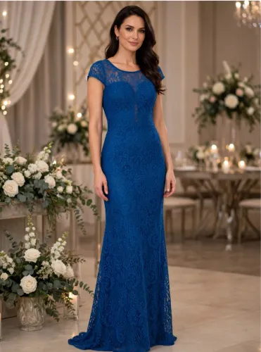 Vestido azul de festa ?