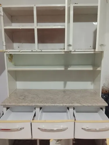 Armário de aço seis porta ir três gavetas branco 350