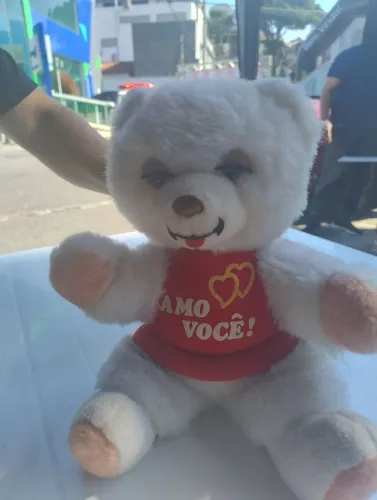 Urso de Pelucia Vintage "AMO VOCÊ"