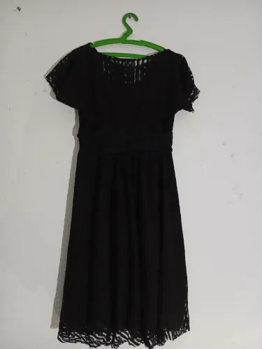 Vestido Preto Longo com renda