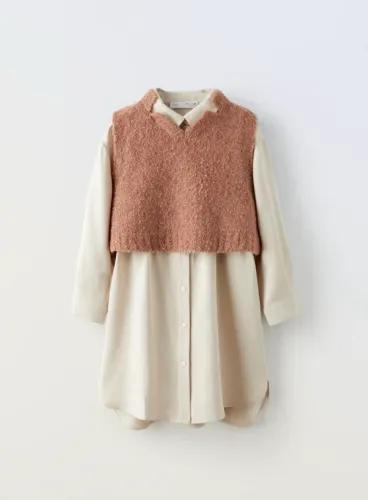 Conjunto vestido e colete Zara