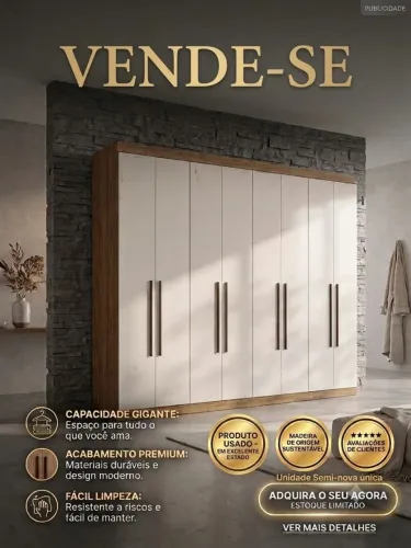 Vendo guarda roupa casal grande seni novo nao entrego apenas venda nao desmonto 900$