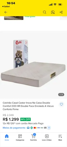 COLCHÃO NA CAIXA DOUBLÉ FACE CASTOR CASAL EMBALADO!!