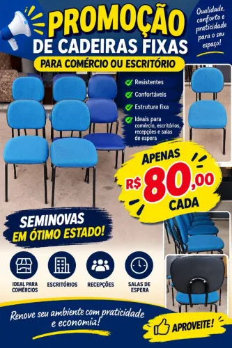 Cadeiras fixa para escritório ou comércio seminovas em ótimo estado