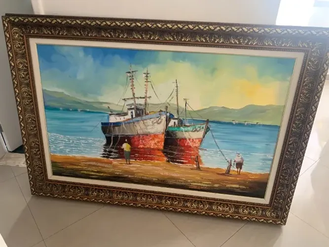 Quadro BARCOS 1.60 X 1.10 Moldura linda!