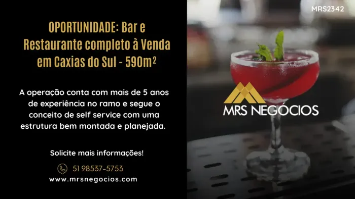OPORTUNIDADE: Bar e Restaurante completo à Venda em Caxias do Sul - 590m²
