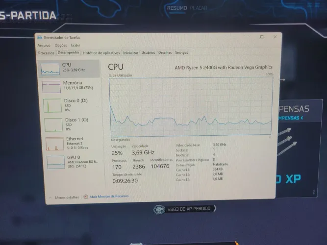 V/T Ryzen 5 2400G +Controle Ps5