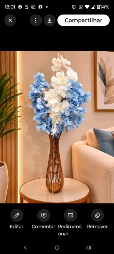 Arranjo com galhos de plumaria mais vaso MDF grande 