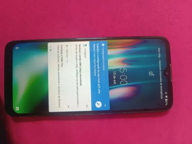 Vender um celular moto G9 play funcionando tudo.so marca de uso
